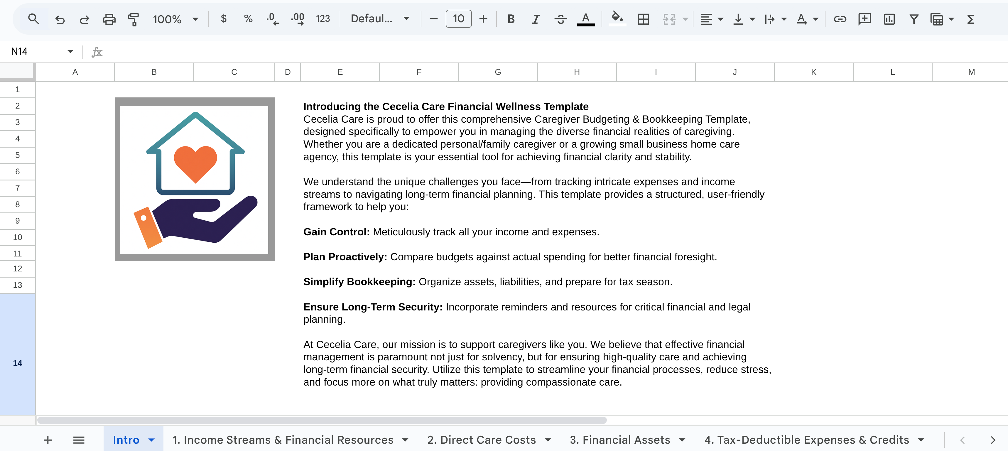 Caregiver Budget Template